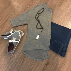 Grey knit blouse